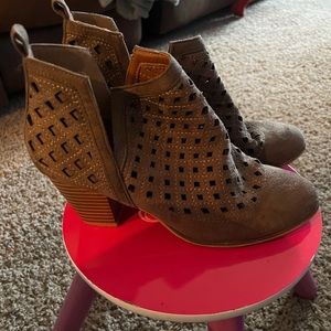 Brown Peekaboo Booties